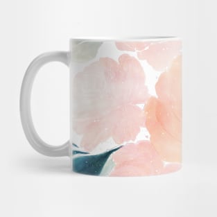 Elegant Blue Pink Mint Flowers Watercolor Floral Mug